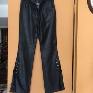 H-D Women’s Leather Riding Pants/ Lower Leg Fringe